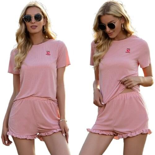 2021 New Home Service Summer Thin Short-sleeved Shorts Comfortable Sports and Leisure Two-piece Suit Pajamas for Women