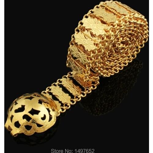 New Luxury Europe and America Metal Necklace Women/Men Jewelry / Gold Color Copper Necklace Wedding Gifts Arab/African Jewelry
