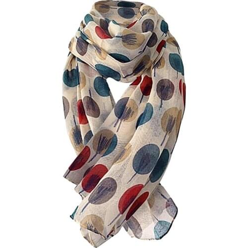 Newest Fashion Women Shawls tree Print Long Soft Wrap Scarf Vintage Lady Long Neck Large Scarf Shawl Chiffon Stole Scarves A3096