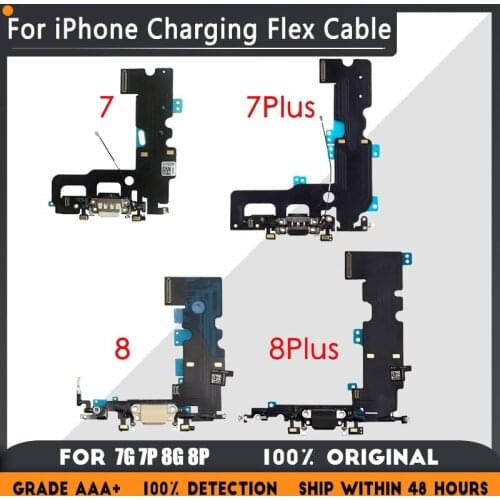 New Headphone Audio Jack Microphone Flex cable For iphone 7G 8G 7 8P 7 Plus 8 Plus X XS Charger Charging Port USB Dock Connector