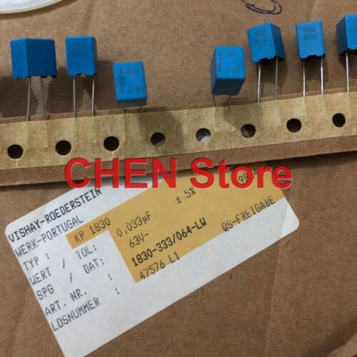 6PCS/10PCS Original Vishay ERO KP1830 0.033uF/63V 5% P5MM blue Polypropylene film capacitor 333/63v Hi-Fi Audio 33nF 63v 333