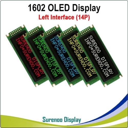 Real OLED Display, Left Parallel Interface Compatible with 1602 162 16*2 Character LCD Module Display LCM Screen build-in WS0010