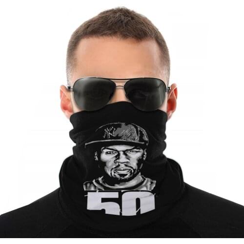 50 Cent Scarves Neck Face Mask Unisex Halloween Tube Scarf Seamless Bandanas Versatility Headband Outdoor Camping