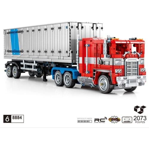 Technical building block Freightliner COE Dual-Axle Semi Truck rc car 2.4Ghz radio remote control vehicle steam bricks toys
