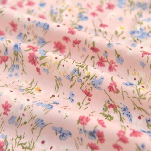 Printed Floral Polyester Chiffon fabric For summer dress shirt clothing baby clothes handmade diy fabric