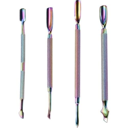 Stainless Steel Dead Skin Remover Nails Cuticle Pusher Cutter Fork Spoon Scraper Gel Polish Push Manicures Nail Accessory