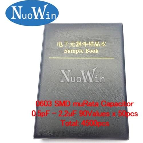 0603 Japan muRata SMD Capacitor Sample book Assorted Kit 90valuesx50pcs=4500pcs (0.5pF to 2.2uF)