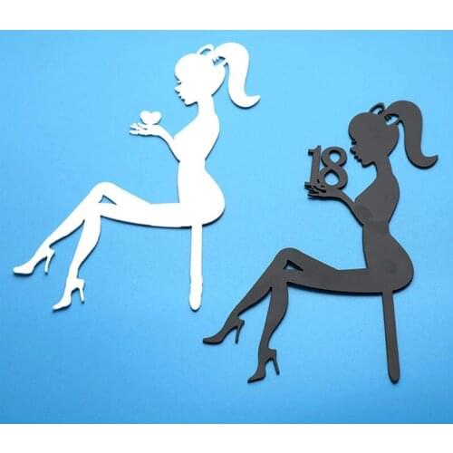 1 Pc High Heels Lady Happy Birthday Acrylic Cake Topper Wedding Girls Cake Toppers Cake Decoration