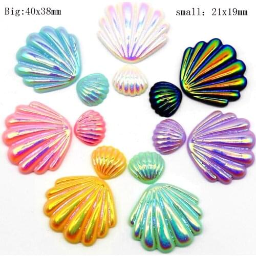 10pcs/log 21x19/40x38mm colorful shell flat convex round home decoration earrings pendant decoration fashion crafts mixed