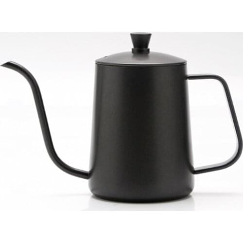 600ml Coffee Pot Stainless Steel Teapot Swan Neck Coffee Kettle with Lid Coffeeware Coffee Maker Hand Punch Pot Kitchen Supplies