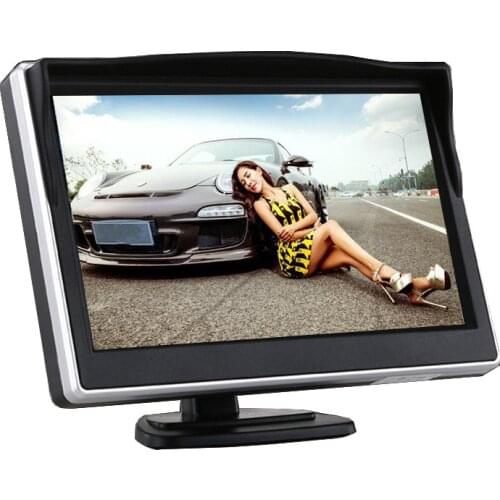 9-35V Portable Car Universal 5-inch Display Monitor with Sunshade Silver Side HD Car Reversing Priority LCD Display Monitor