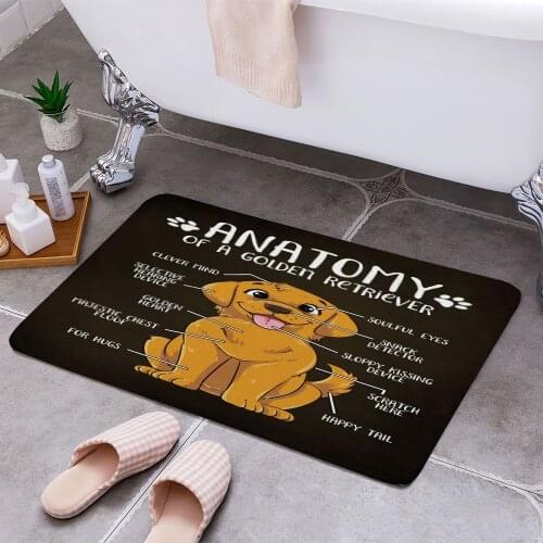 Anatomy Golden Retriever 3D Print Doormats Rectangle Non-Slip DoorMat Bedroom Kitchen Entrance Print Door rugs Dropshipping