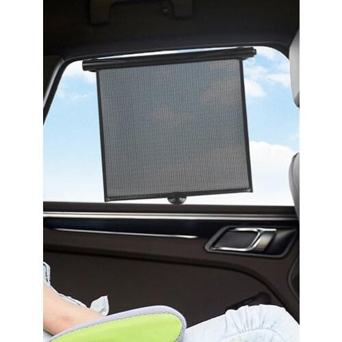 Car Roller Sunshade Automatic Retractable Sun Shade Sun Protection Back Seat Protection For Car Windshield Window Shade 2021 New