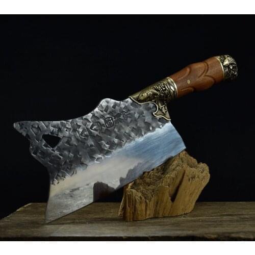 Household bone chopper Longquan handmade forging kitchen knife bone cutting meat knife ghost hand for sharp chef knives