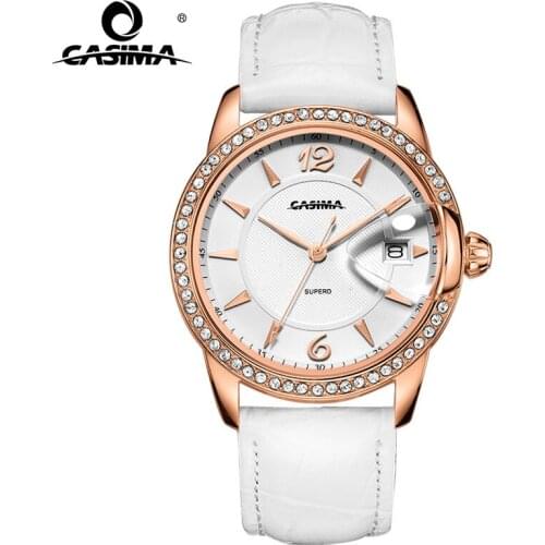 CASIMA Luxury Brand Womens Watches Fashion Casual Ladies Quartz Wrist Watch Women Leather Calendar Display Waterproof #2631
