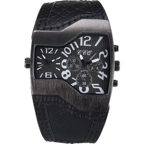 Top Brand Luxury Quartz Watches for Men Big Dial Dual Time Zone Mens Watch Leather Belt Business Clock Male Sport Wristwatches