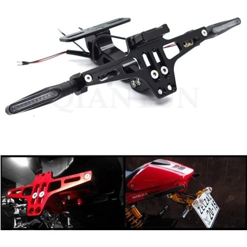 CNC aluminum Motorcycle License Number Plate Frame Holder Bracket With LED FOR Honda CB500F/X CB599 CB600/F CB650F CB1000 CB1300