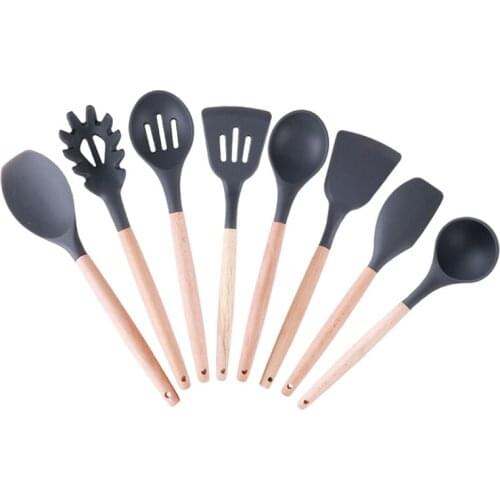 Long Handel Soup spoon home kitchen tools silicone cookware wooden high temperature kitchenware kitchen gadgets Tableware Scoop