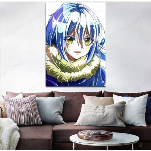 Home Decorative Blue Animal Canvas HD Prints Paintings Rimuru Tempest Modular Pictures Cute Japan Wall Art Poster Artwork