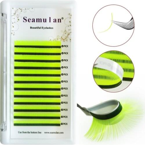 Color Eyelashes Maquiagem Makeup Mix length individual eyelashes Blue Purple Colors Faux Cils False Eyelashes Cilios