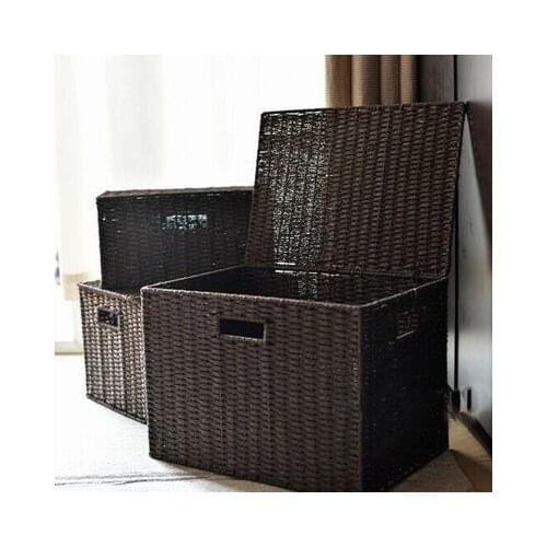 Pasta And Rattan Weave Storage Basket Japanese-Style Storage Box Magazine Finishing Box Storage Basket Plus Large Drawer