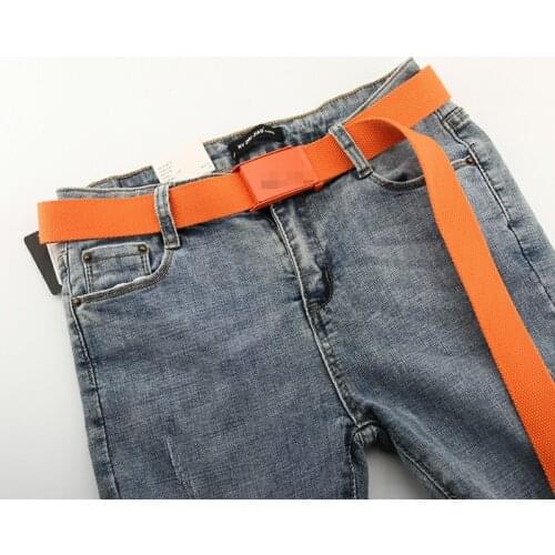 Fashion Casual Canvas Fabric Belt Adjustable Belt Pure Color Stretch Elastic Handmade Canvas Waistband Buckles Trousers Straps