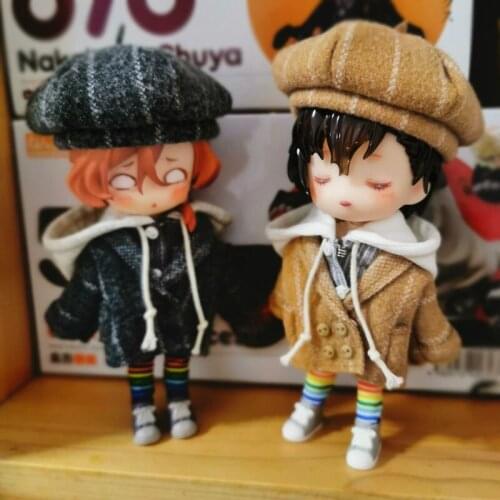 Ob11 molly winter coat baby coat hat suit doll dress 1/12 BJD GSC plain body doll clothes suit coat+hat