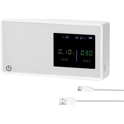 Pm 2.5 Home Air Quality Detector PM2.5 HCHO Tester with Electricity Quantity Temperature Humidity Display Air Quality Detector