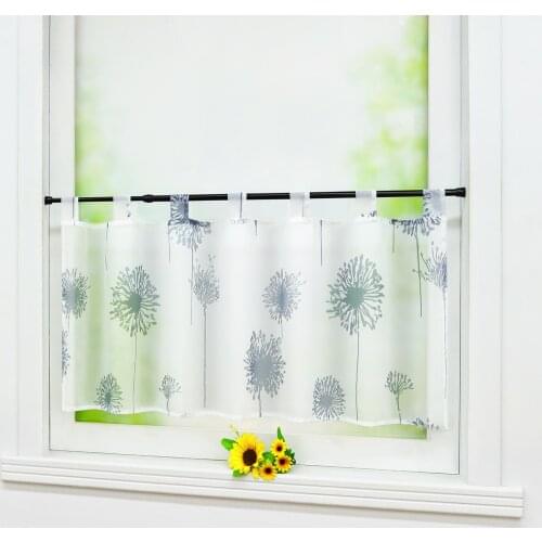 Half Curtain DandelionFloral Printed Window Tiers for Home Kitchen Cafe Panel Style Curtain Dandelion Modern Coffee Curtain
