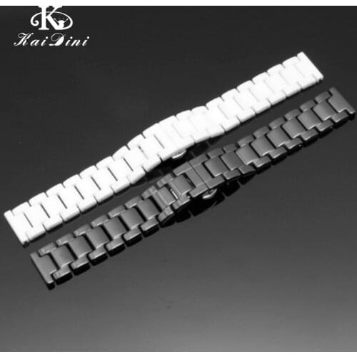 14mm 15mm 16mm 17mm 18mm 20mm 21mm Universal Women Men Strap white High Quality ceramic watch band black Flat interface ceramic