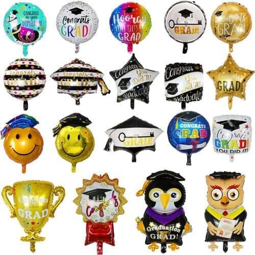 10pcs Graduation Balloons Graduation Gift Globos Back To School Decoration Congratulation Graduation Foil Balloon inflatable Toy