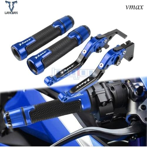 For Yamaha VMAX 2009-2016 V-MAX 1990-2008 Motorcycle Folding Extendable Moto Adjustable Clutch Brake Levers Handlebar Grips end