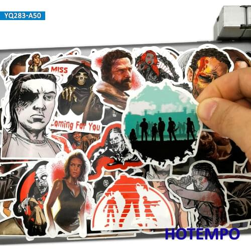 50pcs The Walking Dead Comic Style Fashion Stickers Toy for Mobile Phone Laptop Luggage Skateboard Car Moto Anime Decal Stickers