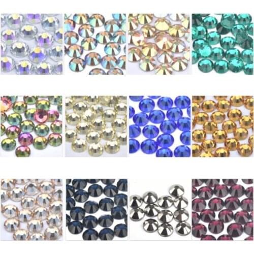 High Quality AAA Rhinestone Crystal Black SS3-SS30 Non Hotfix flatback Rhinestones for Nails 3D Nail Art Gems Cloth Shoose Phone