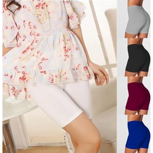 Womens Shorts Large Size Seamless Defense Safety Pants Summer Three-Point Leggings High Waist Tight-Fitting Thin Skirt Shorts
