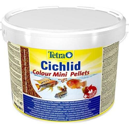 3900 grams/10 Liter Tetra Cichlid Colour Mini Granules, Fish Feed Pellets Cichlid Feed, floating Feed Expiry Date 06/2023