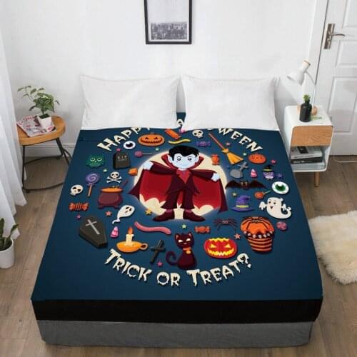 3D Halloween vampire Bed Sheets With Elastic Queen/King/Custom,Fitted Sheet for Kids/baby/children,owl Mattress Cover 160x200cm