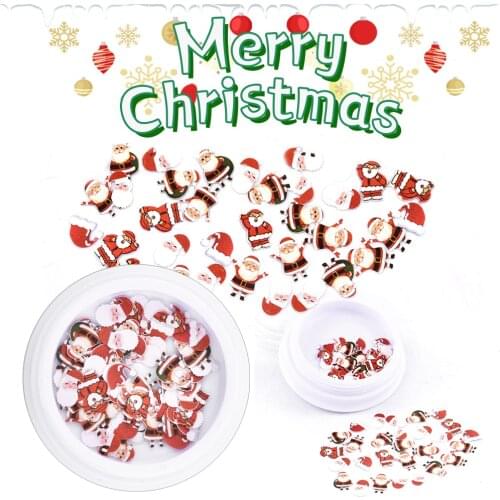 3D Nail Art Decoration Designs Flakes Xmas Merry Christmas tree Santa Claus Sequins For Nail Accessorie DIY Flower Butterfly