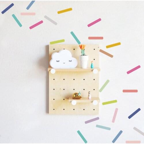 48pcs Colorful Candy Strip Wall Stickers Nursery Children Room Sprinkles Wall Decorations Furniture Wallpaper Decal Home Posters