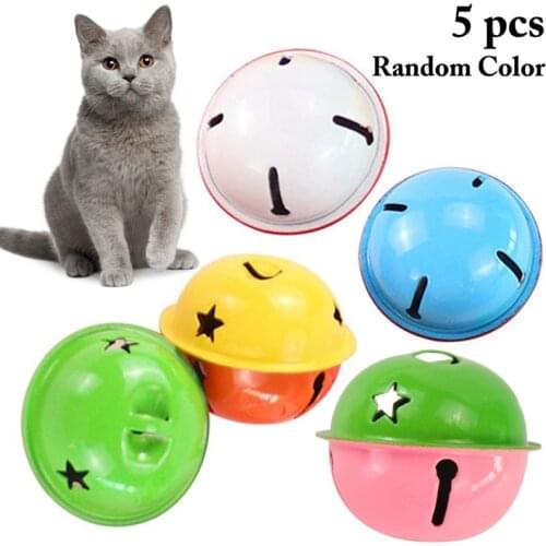 5PCS 2.17in Random Color Kitten Bell Toys Cute Cat Jingle Bell Pet Bell for DIY Decoration Interactive Toys Cat Training Toys
