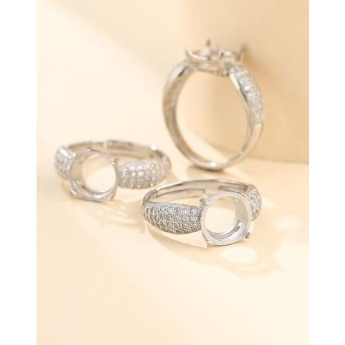 9.5*9.5mm 925 STERLING SILVER women Semi Mount Bases Blanks base blank Pad ring Setting jewelry findings diy A5715
