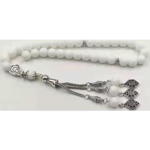 Tasbih White ceramic muslim misbaha 33 beads bracelet arabic prayer bead islamic fashion accessoires