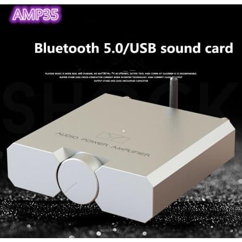 Bluetooth 5.0 Stereo Amplifier 100W+100W USB Audio Card Power Amplifier HiFi Class D Amplifiers AMP35