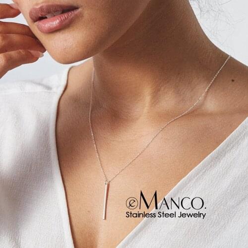 E-Manco DIY pendant choker necklace women simple stainless steel necklace layered necklace womens necklaces jewelry