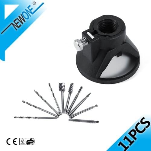 NEWONE 11Pcs HSS Woodworking Locator Set with Drill Bit,39mm Milling Burrs Carving Rotary For Dremel Rotary Tool