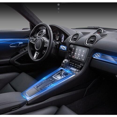 For Porsche 911 2018 2017 2016 2015 2014 2013 TPU Transparent Film Car Dashboard Film Screen Armrest Protection Sticker 9 Pcs