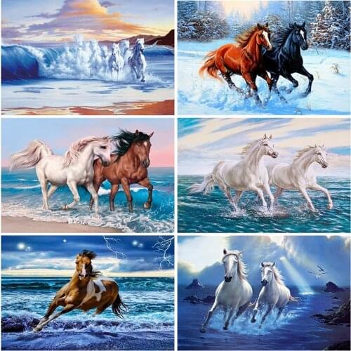 EverShine DIY Diamond Embroidery Animals Cross Stitch Full Drill Square Diamond Painting Horse Handicraft 5D Decor For Home