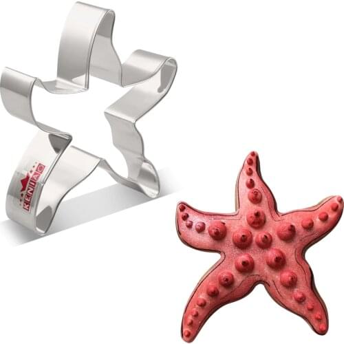 KENIAO Ocean Starfish Cookie Cutter for Kids Birthday Party Cutters-Biscuit / Pastry / Bread Cutter-8.9 x 10.6cm-Stainless Steel