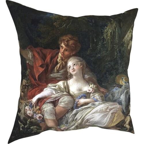 Francois Boucher Shepherd And Shepherdess Pillow Cover Home Decorative Cushions Throw Pillow for Home Double-sided Printing