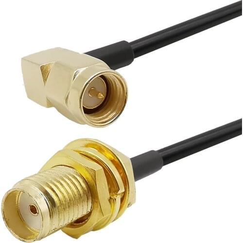 Low Loss SMA Extension Cable SMA Male Plug Right Angle to SMA Female Jack RF Connector LMR 200 RF Cable 1M 3M 6M 9M 12M 15M 20M